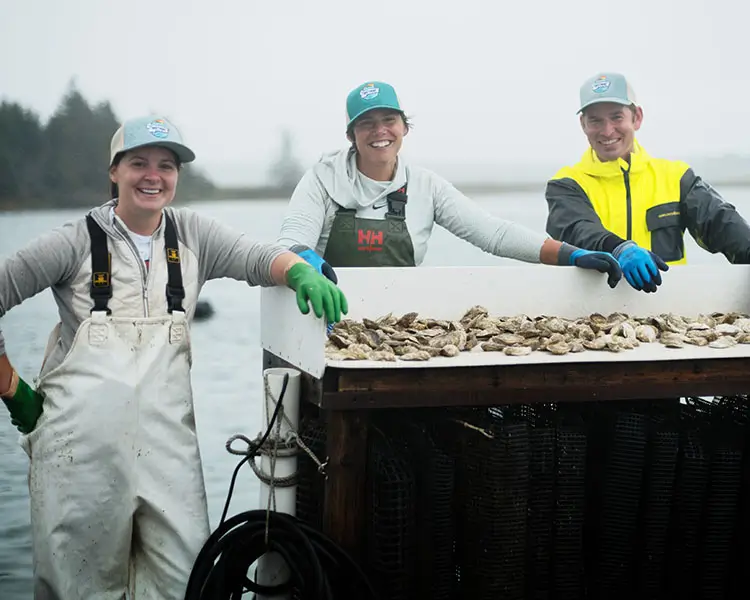 Women of the Cranberry Island Oyster crew