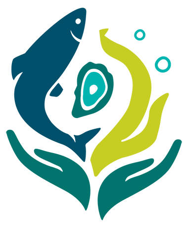 Maine Aquaculture logo with fish and kelp